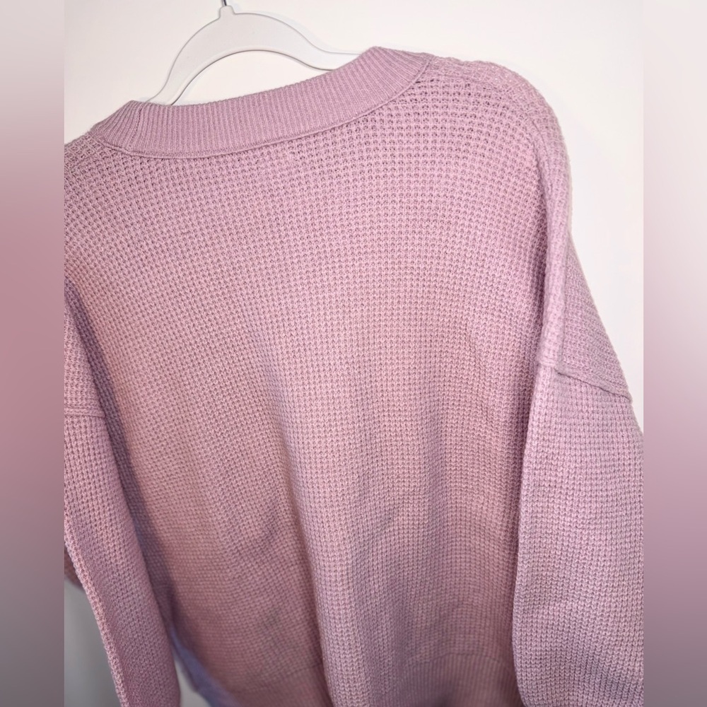Aerie Women’s Pink Pullover Crew Neck Waffle Knit Sweater size Medium - Picture 10 of 14